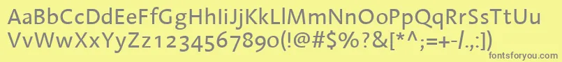 LinotypeAroma Font – Gray Fonts on Yellow Background