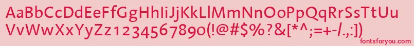 LinotypeAroma Font – Red Fonts on Pink Background
