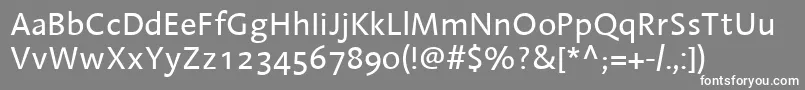 LinotypeAroma Font – White Fonts on Gray Background