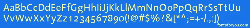 LinotypeAroma Font – Yellow Fonts on Blue Background