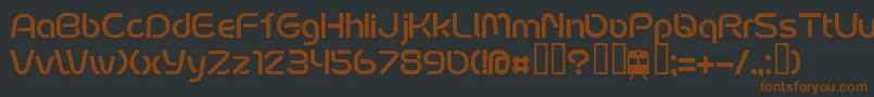 Fonte FontoposubwayRegular – fontes marrons em um fundo preto