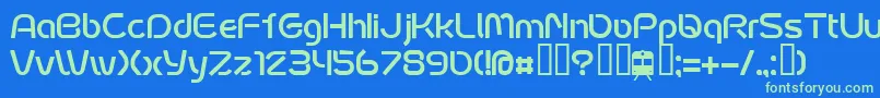 FontoposubwayRegular Font – Green Fonts on Blue Background