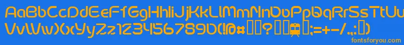 FontoposubwayRegular Font – Orange Fonts on Blue Background