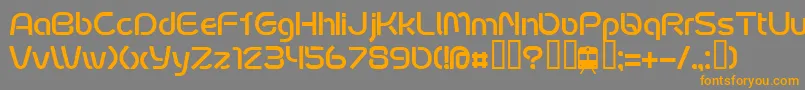 Подробнее о шрифте FontoposubwayRegular Шрифт FontoposubwayRegular – оранжевые шрифты на сером фоне