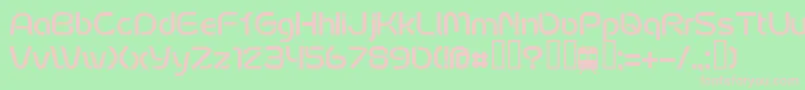 FontoposubwayRegular-fontti – vaaleanpunaiset fontit vihreällä taustalla