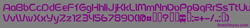 フォントFontoposubwayRegular – 紫色のフォント、灰色の背景