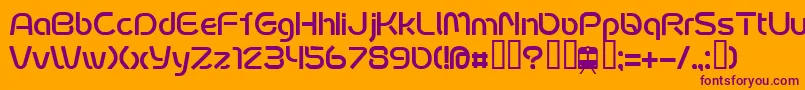 フォントFontoposubwayRegular – オレンジの背景に紫のフォント