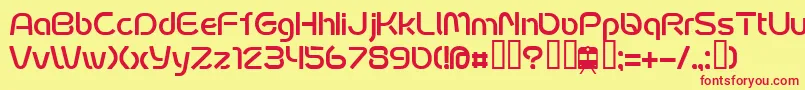 FontoposubwayRegular Font – Red Fonts on Yellow Background