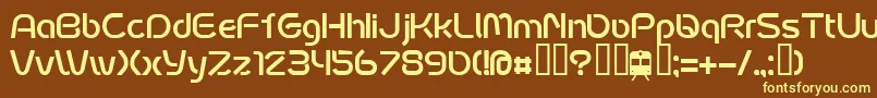 FontoposubwayRegular-fontti – keltaiset fontit ruskealla taustalla