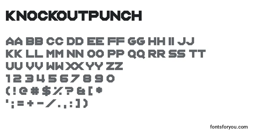 KnockoutPunch-fontti – aakkoset, numerot, erikoismerkit