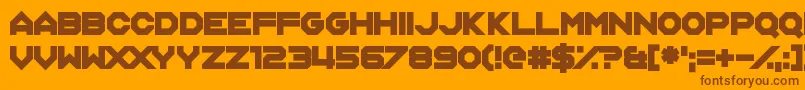 Więcej informacji o czcionce KnockoutPunch Czcionka KnockoutPunch – brązowe czcionki na pomarańczowym tle