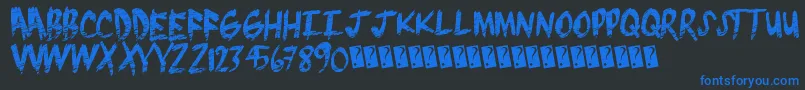 Brushgrunge Font – Blue Fonts on Black Background