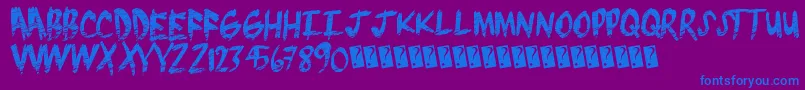 Brushgrunge Font – Blue Fonts on Purple Background