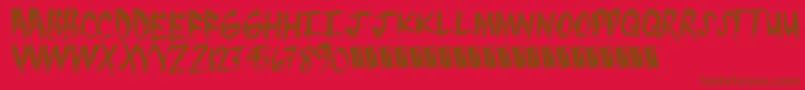 Weitere Informationen zur Brushgrunge-Schriftart Brushgrunge-Schriftart – Braune Schriften auf rotem Hintergrund