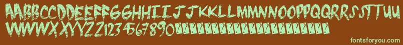 Brushgrunge Font – Green Fonts on Brown Background