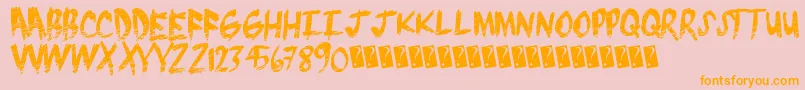 Brushgrunge Font – Orange Fonts on Pink Background