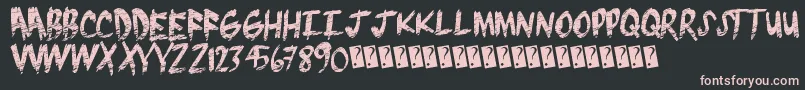 Brushgrunge Font – Pink Fonts on Black Background