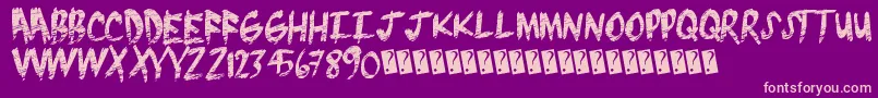 Brushgrunge Font – Pink Fonts on Purple Background