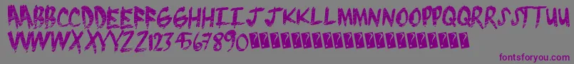 Brushgrunge Font – Purple Fonts on Gray Background