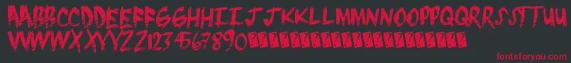 Czcionka Brushgrunge – czerwone czcionki na czarnym tle