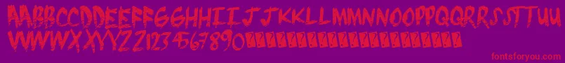 Brushgrunge-Schriftart – Rote Schriften auf violettem Hintergrund