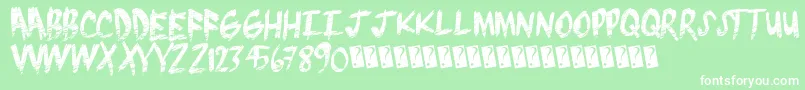 Brushgrunge Font – White Fonts on Green Background