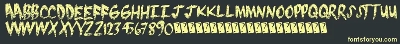 Brushgrunge Font – Yellow Fonts on Black Background