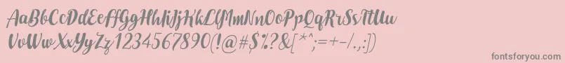 DoheartsItalic Font – Gray Fonts on Pink Background