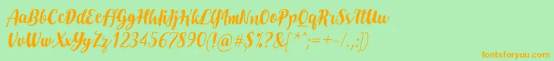 DoheartsItalic Font – Orange Fonts on Green Background