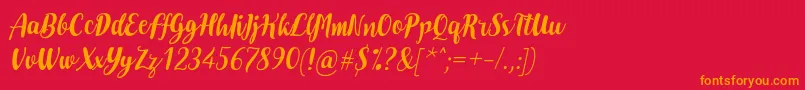 DoheartsItalic Font – Orange Fonts on Red Background