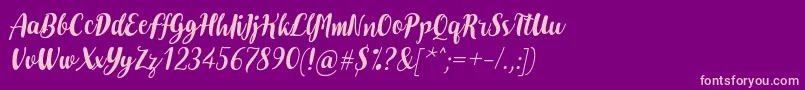 DoheartsItalic Font – Pink Fonts on Purple Background