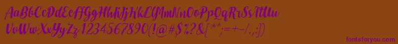 DoheartsItalic Font – Purple Fonts on Brown Background