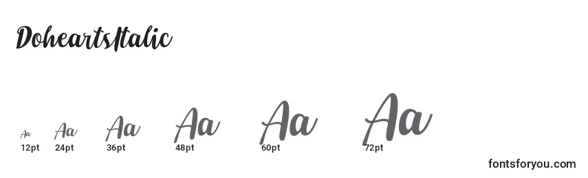 DoheartsItalic Font Sizes
