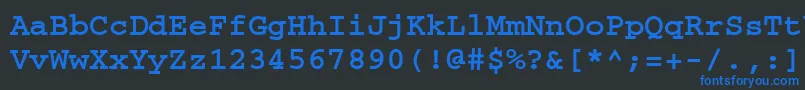 CourierettBold Font – Blue Fonts on Black Background
