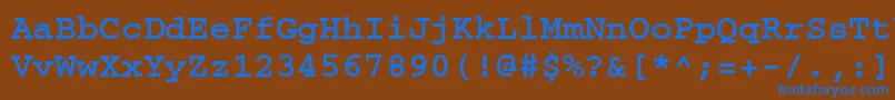 Czcionka CourierettBold – niebieskie czcionki na brązowym tle
