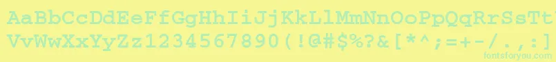 CourierettBold Font – Green Fonts on Yellow Background