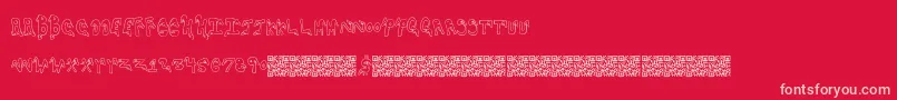 Noses Font – Pink Fonts on Red Background