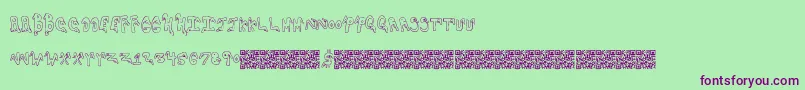 Noses Font – Purple Fonts on Green Background