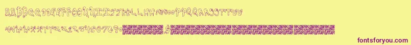 Noses Font – Purple Fonts on Yellow Background