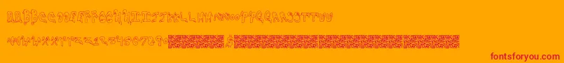 Noses Font – Red Fonts on Orange Background