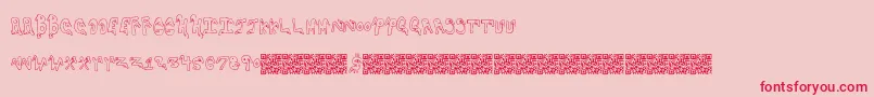 Noses-Schriftart – Rote Schriften auf rosa Hintergrund