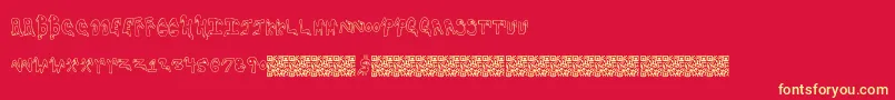 Noses-Schriftart – Gelbe Schriften auf rotem Hintergrund
