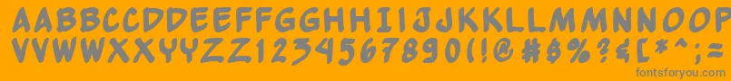 Yewbb Font – Gray Fonts on Orange Background