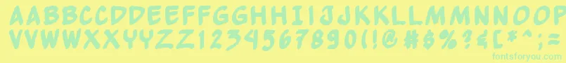 Yewbb Font – Green Fonts on Yellow Background