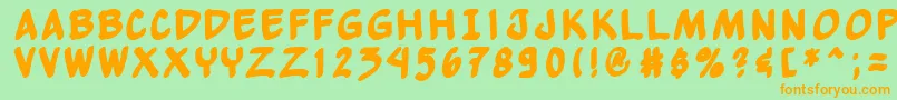 Yewbb Font – Orange Fonts on Green Background