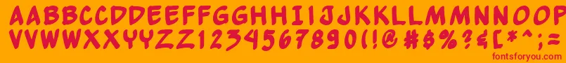 Yewbb Font – Red Fonts on Orange Background