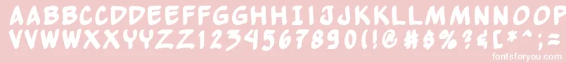 Yewbb Font – White Fonts on Pink Background