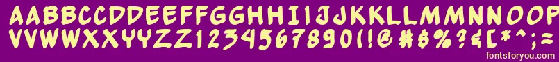 Yewbb Font – Yellow Fonts on Purple Background