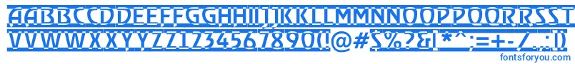 フォントARewindertitulrwd – 白い背景に青い文字