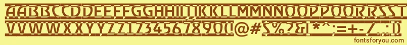 ARewindertitulrwd Font – Brown Fonts on Yellow Background